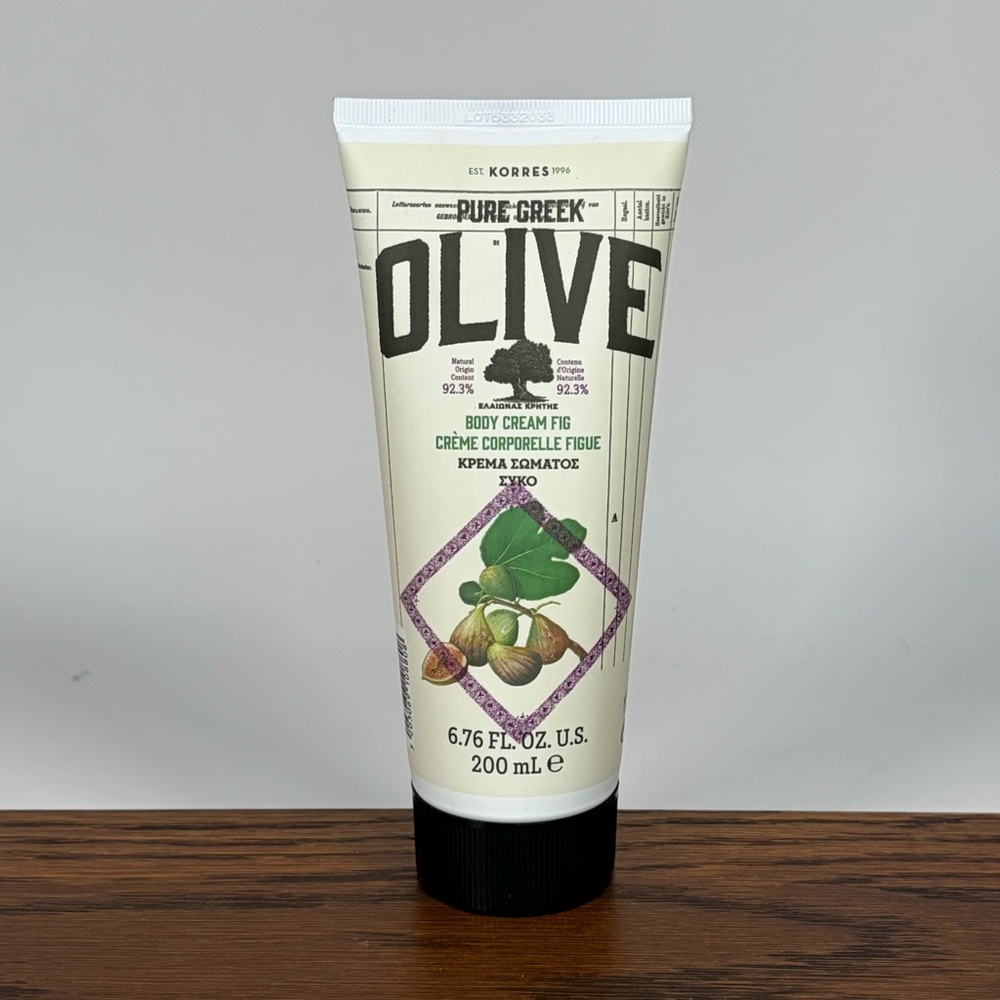 NEW Korres Pure Greek Olive Body Cream Lotion Moisturizer Fig 6.76 fl oz